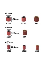 Drum sanding kit 338pcs 80 120 320 grit difference sandpaper set with 2.35/3.175mm Shank mandrels for dremel rotary sandpaper tools