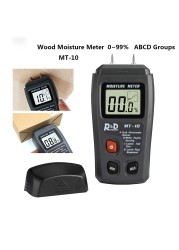 R&D MT10 Wood Hygrometer Hygrometer Timber Humidity Detector Tree Digital Density Tester Gray EMT01 Wood Humidity Tester