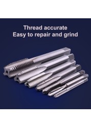 HSS6542 Left Hand Screw Tap M3 M4 M5 M6 M8 M10 M12 M14 M16 M18 M20 Metric Tap Hand Straight Flute Screw Thread Tap Drill Bit