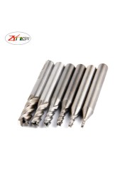 6pcs/set 1/16 3/32 1/8 5/32 3/16 1/4 inch High Speed ​​Steel 4 Flute English End Mill Cutter HSS Straight Shank Milling Cutter