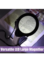 Hands Free LED Loupe Lighted Reading Magnifying Glass Neck Wear Quality Magnifying Glass for Elderly Sewing Cross Stitch Embroidery