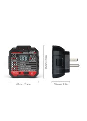 HT106 Digital Display Socket Voltage Tester Ground Line Detector Zero Polarity Socket Phase Check Advanced Plug Finder