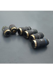 195 Black Achromatic Objective 4X 10X 20X 40X 60X 100X High Quality Microscope Objective Lens RMS 20.2mm Objective