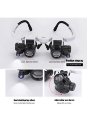 Magnifying Glasses Magnifier 8X/15X/23X USB Rechargeable with LED Light for Reading Jewelry Watches Repair Wearing