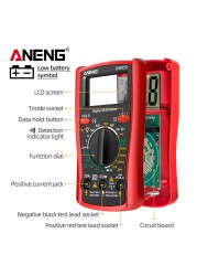 جهاز رقمي متعدد من ANENG DM850 متعدد 1999 مقياس كهربائي احترافي أوتوماتيكي للتيار المتردد/تيار مستمر جهاز قياس التيار الكهربائي أداة كاشف التيار الكهربائي