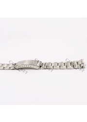 CARLYWET 20mm Solid Silver Curve End Screw Links Steel Watch Band Strap Old Fashioned Bracelet Strap for Vintage Submariners