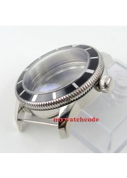 46mm 316L Steel Black Bezel Watch Fit ETA 2836 Miyota 8215 821A DG 2813 3804 movement