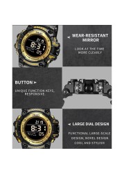 Sports Digital Watches 50M Waterproof Military SMAEL Watch Luminous Alarm Clock Led Big Dial Men's Watches 8046 Men's Wrist Watch