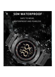 Digital Sports Watches Men 50M Waterproof LED Backlight Stopwatch Alarm Clock Auto Date Wristwatches 1902 Sports Military Watch