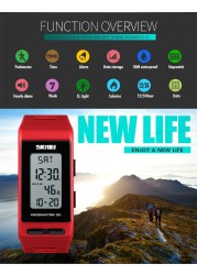 SKMEI Pedometer 3D Men Women Sport Watch Digital Calorie Wristwatches for Men Ladies Fashion Waterproof Bracelet reloj 1363