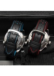 For Omega Tissot T116.617 Fashion Sport Genuine Leather Watch Strap Male 22mmBlack Red Orange Blue Yellow Line Soft Accessories