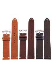 Genuine Leather Watchbands 18/19/20/21/22/24mm Watch Band Strap Steel Pin Buckle High Quality Business Wrist Strap Bracelet