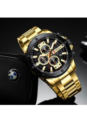 CURREN Luxury Military Waterproof Sport Stainless Steel Men's Watch Fashion Business Quartz Watch for Men relogio masculino