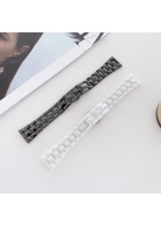 Tapered Ceramic Bracelet for Galaxy Watch 4/4 Classic 42mm 46mm Watch 3 41mm 45mm Watchband Gear S3 S2 Active 2 40mm 44mm Strap