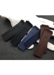 Black Blue Brown Nature Rubber Watchband Outdoor Sports Waterproof For Porsche Strap Design P6780 Men's Watch Band Free Tools