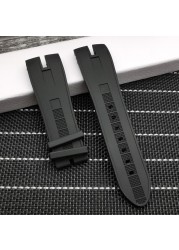 26.5 Black Nature Rubber Silicone Watchband Watch Strap Band for Roger Dubuis for EasyDiver Series 46mm Dial with Logo