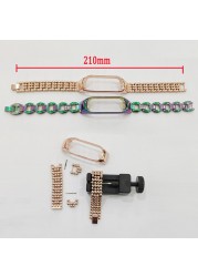 For Mi Band 5 6 Strap Metal Stainless Steel For Xiaomi Mi Band 4 3 Strap Global Version Compatible Miband Bracelet Wristband