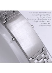 20mm 316L Silver Stainless Steel Watch Strap For Omega New Seamaster 300 Speedmaster Planet Ocean Watch Band For Men Bracelet
