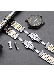 Guzzle Stainless Steel Metal Watchband Bracelet 12mm 14mm 16mm 18mm 20mm 22mm Watch Band Wrist Strap Black Silver Rose Gold