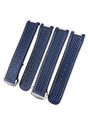 20mm Rubber Silicone Watch Strap Fit For Omega Seamaster 300 AT150 Aqua Terra Ultra Light 8900 Steel Buckle Watchband Bracelets