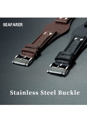 Genuine leather watch strap for Fossil CH2564 CH2565 CH2891CH3051 wristband 22mm black brown tray watchband with rivet pattern