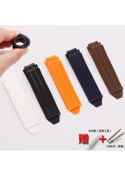 Watch Accessories 17mmx25mm Fit Hublot Series Women Silicone Strap 22mm Rubber Folding Buckle Sport Belt For Men
