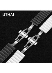 U Thai C03 Ceramic 20/22/24mm Watch Strap Strap for Samsung Watch High Quality Ceramic Strap for Apple Watch 1/2/3/4/5