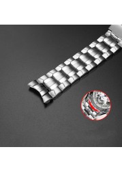 For Casio EF-550 EF-524 Stainless Steel Watchband 22mm Silver Strap Deployment Buckle Bracelet Metal Strap Men's Watch Series