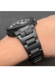 Light Hard Plastic Watchband Bracelet for Casio PROTREK 5480 PRW-7000 Mountaineering Sports Watch Black Strap PRW-7000FC