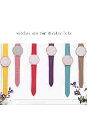 PEIYI Genuine Leather Watchband 16 18 20 22mm Purple Red Bracelet for Women Fashion Cowhide Watch Chain Quick Release