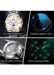 OUPINKE Luxury Men's Wristwatches Automatic Mechanical Waterproof Sapphire Glass Brand Fashion Watch relogio masculino