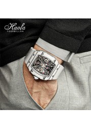 Haofa Men Automatic Mechanical Skeleton Luminous Sapphire Carbon Fiber Wrist Watches Luxury Mannen Horloge 1909 Men's Wristwatch
