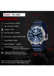 Pagani Design 2021 New Tuna Diver Watch Men 300M Waterproof Mechanical Automatic Wristwatch 45MMTop Brand Relogio Masculino