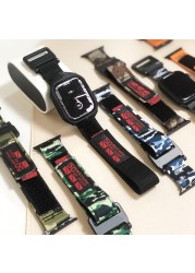 Nylon Sport Watch Band For Iwatch 7 41 45mm 5 6 2 3 38mm 42mm Bracelet Loop Strap For Apple Watch 4 40 44mm Watchbands Wristbelt