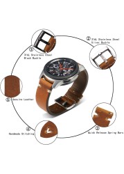 Leather Watchband Black Dark Brown Oil Wax Leather Italian Watch Strap 18mm 20mm 22mm Quick Release Handmade Cowhide Watch Strap