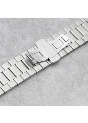 Stainless Steel Solid Strap For Samsung Galaxy Watch 3 45/Active2 Butterfly Buckle Business Bracelet For Huawei Watch GT2 46mm