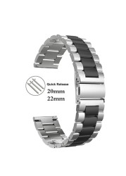 18 20 22mm Watch Band for gear S3 S2 Loop Stainless Steel Bracelet for Galaxy Watch 4 46 42 for Amazfit Bip Huawei GT Strap