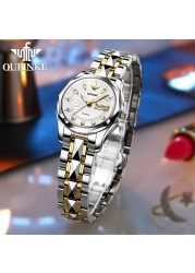 Original Brand OUPINKE Wristwatches Women Automatic Self-Wind Mechanical Watch Tungsten Steel Business Waterproof Montre Femme