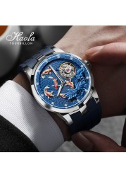 Haofa Carrousel Luxury Mechanical Wristwatch for Men Power Band Sapphire 80 Watch Men Rotation Sapphire 2021