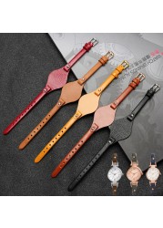 Women's Genuine Leather Watch Band Small Bracelet Elegant High Quality For Fossil ES3077 ES2830 ES3262 ES3060