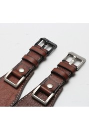 New design for Fossil JR1401 JR1156 JR1157 24mm luxury genuine leather strap tray gato watchband for men steel buckle strap