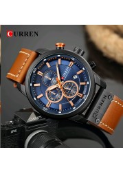 Luxury Brand CURREN Fashion Analog Digital Chronograph Men's Quartz Watch Business Sport Waterproof Leather Watch for Men Relogio