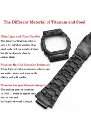 Titanium Watch Band Case/Bezel for Casio G-SHOCK DW5600 GW-M5610 GW5000 Light Weight Camouflage Case Strap Mod with Tools