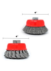 2pcs Wire Brushes Cup Brush Wheel Electric Drill 8500RPM Deburr Curly Remove Paints Rust Grinder Rotary Cleaner Polisher Tool