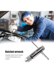 Adjustable Ratchet Tap Drill Wrench T-Handle M3-M8 Lathe Screw Thread Extractor Holder Spanner Metric Screw Hand Hardware