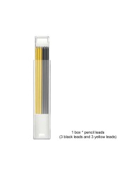 Solid Carpenter Pencil Set with 6 Threaded Refill, Built-in Sharpener, Deep Hole Mechanical Pencil Marker Marking Tool