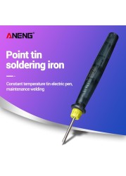 ANENG LT002 ​​Mini Portable USB Soldering Iron Pen Soldering 5V 8W Mini Tip Switch Button Electric Soldering Station Soldering Equipment