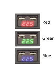 LED Display Amp Dual Volt Meter Voltage Measurement Monitor Dual USB Phone Charger Adapter Voltmeter Replacement