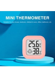 Digital LCD Thermometer Hygrometer Indoor Mini Temperature Hygrometer Monitor Electronic Smile Face Digital LCD Thermometer