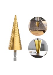 Big Size 4-32mm High Speed ​​Steel Titanium Coated Step Drill Bit For Metal Wood Expanding Hole Cutter Woodworking Power Tools